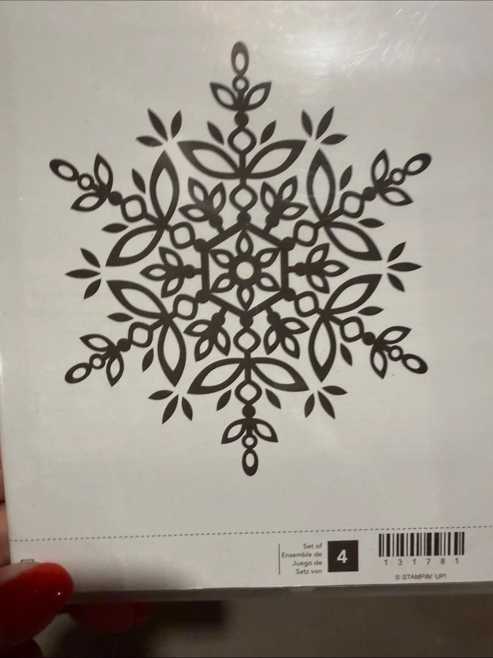 Festive Flurry Stampin Up stamp and Die Set - Silver & White Snowflake Desi